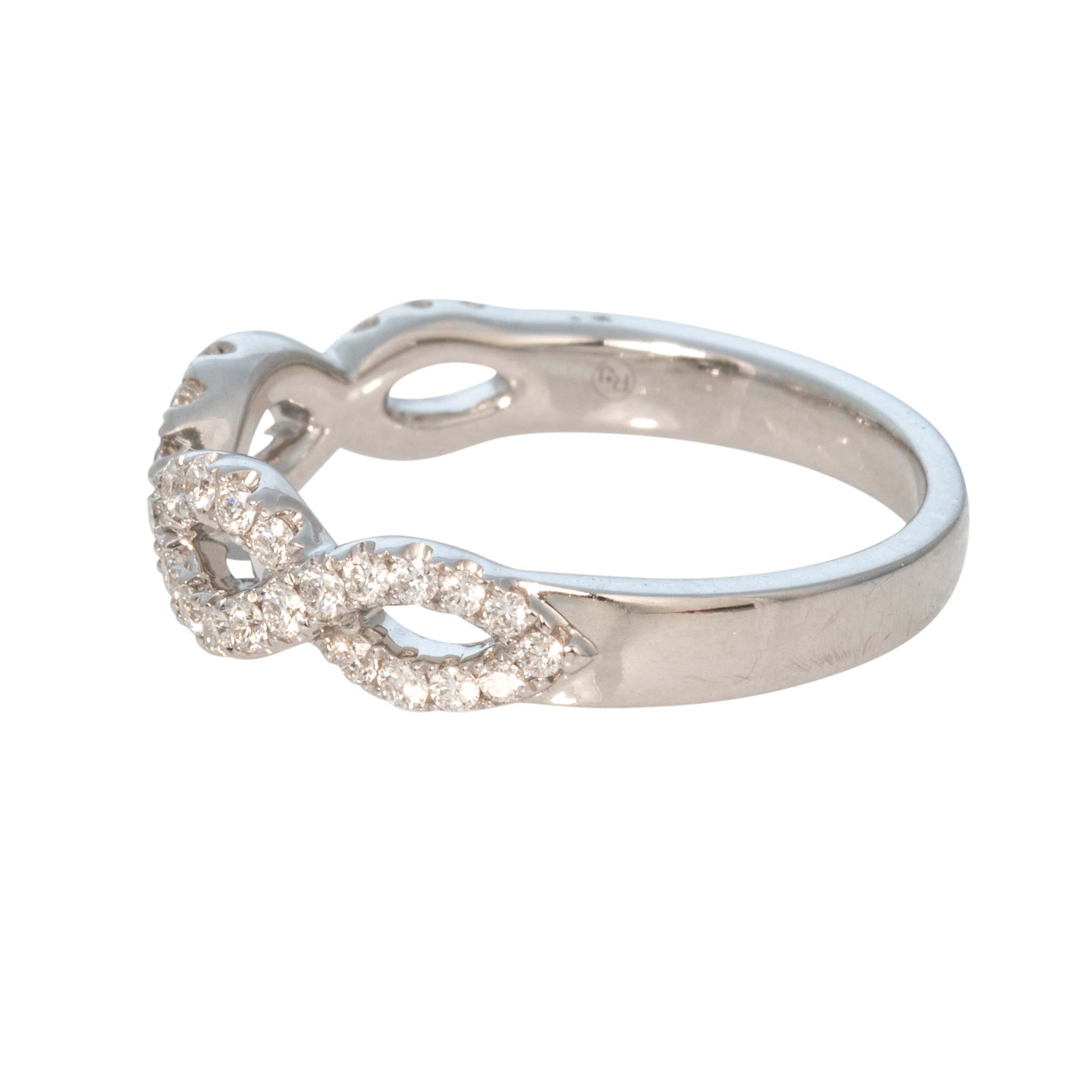 .35ctw Diamond Open Twist 14K White Gold Halfway Band