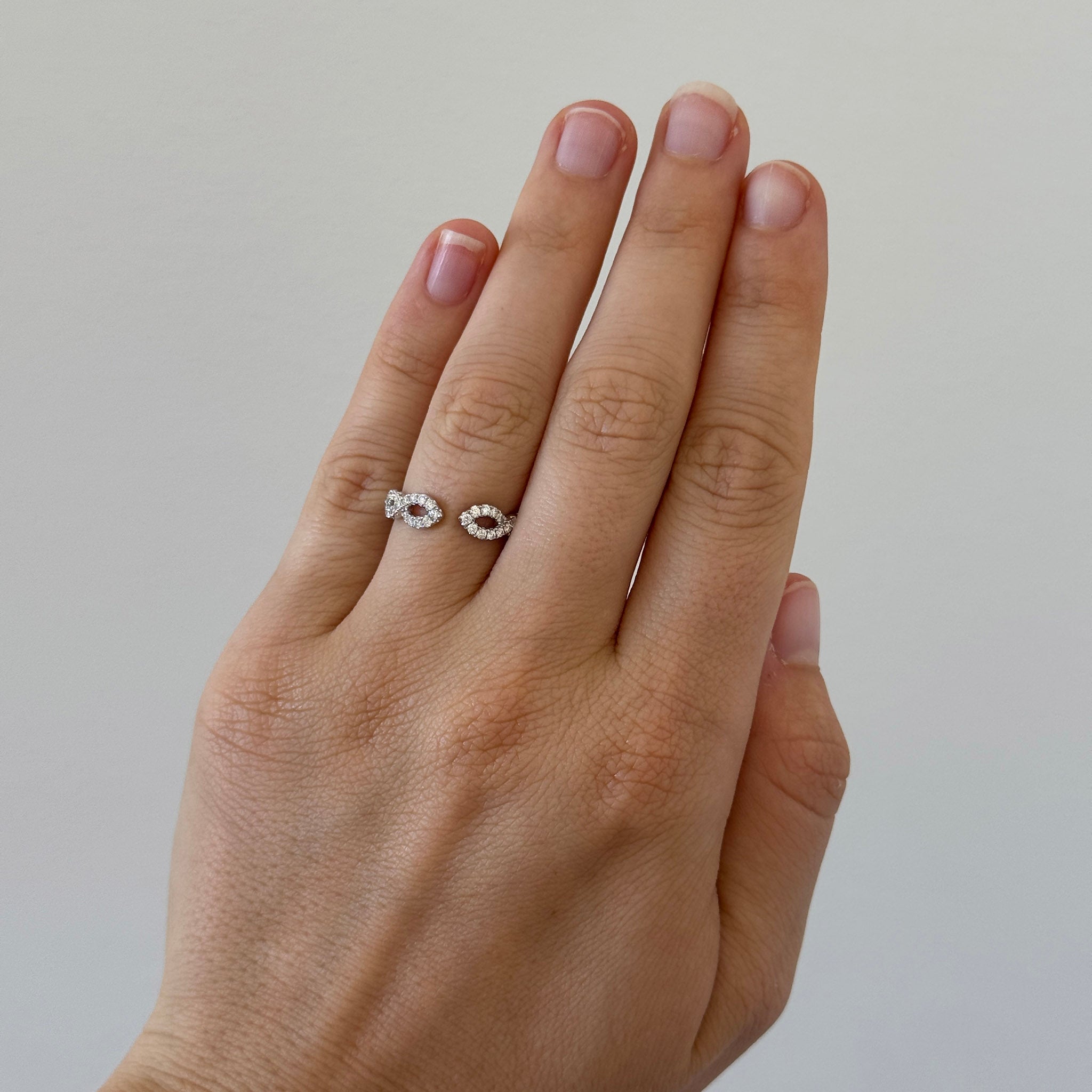 .35ctw Diamond Open Twist 14K White Gold Halfway Band