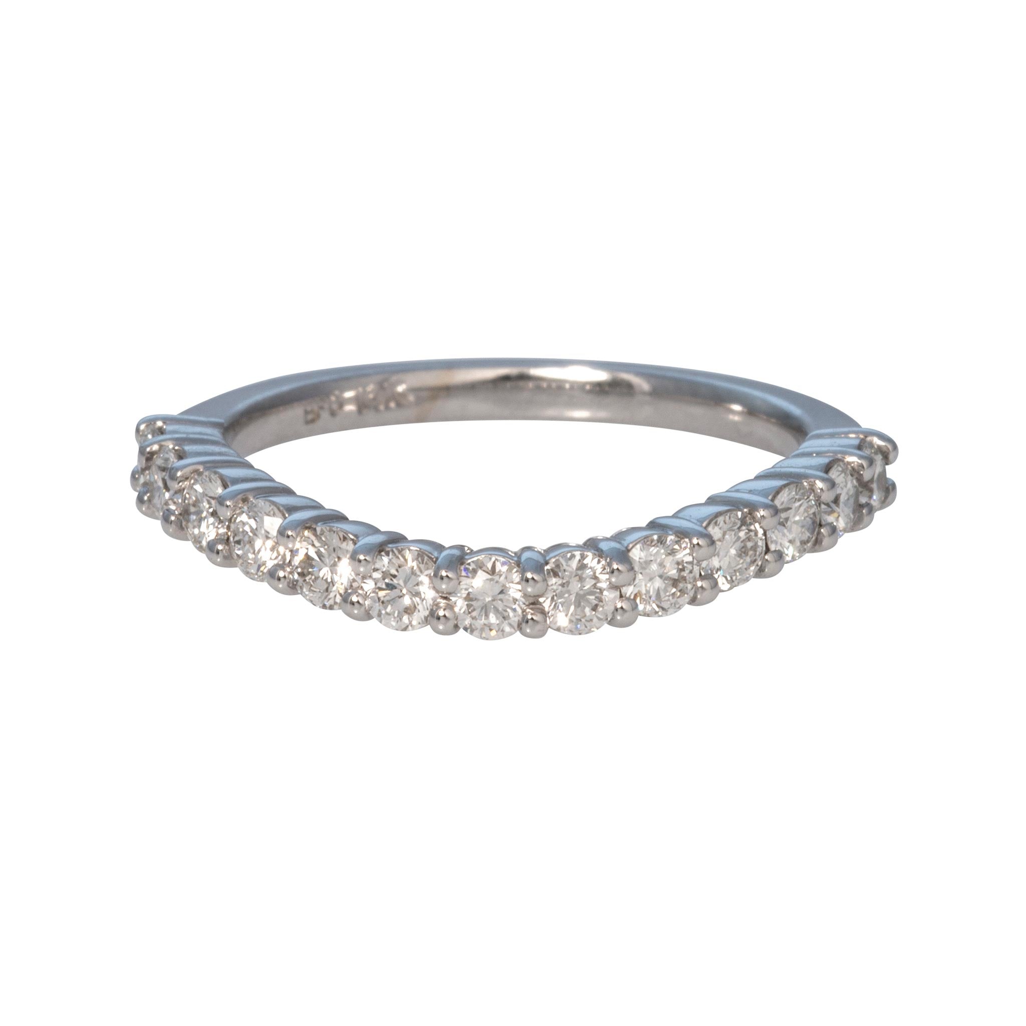.64ctw Diamond Halfway 14K White Gold Curved Band