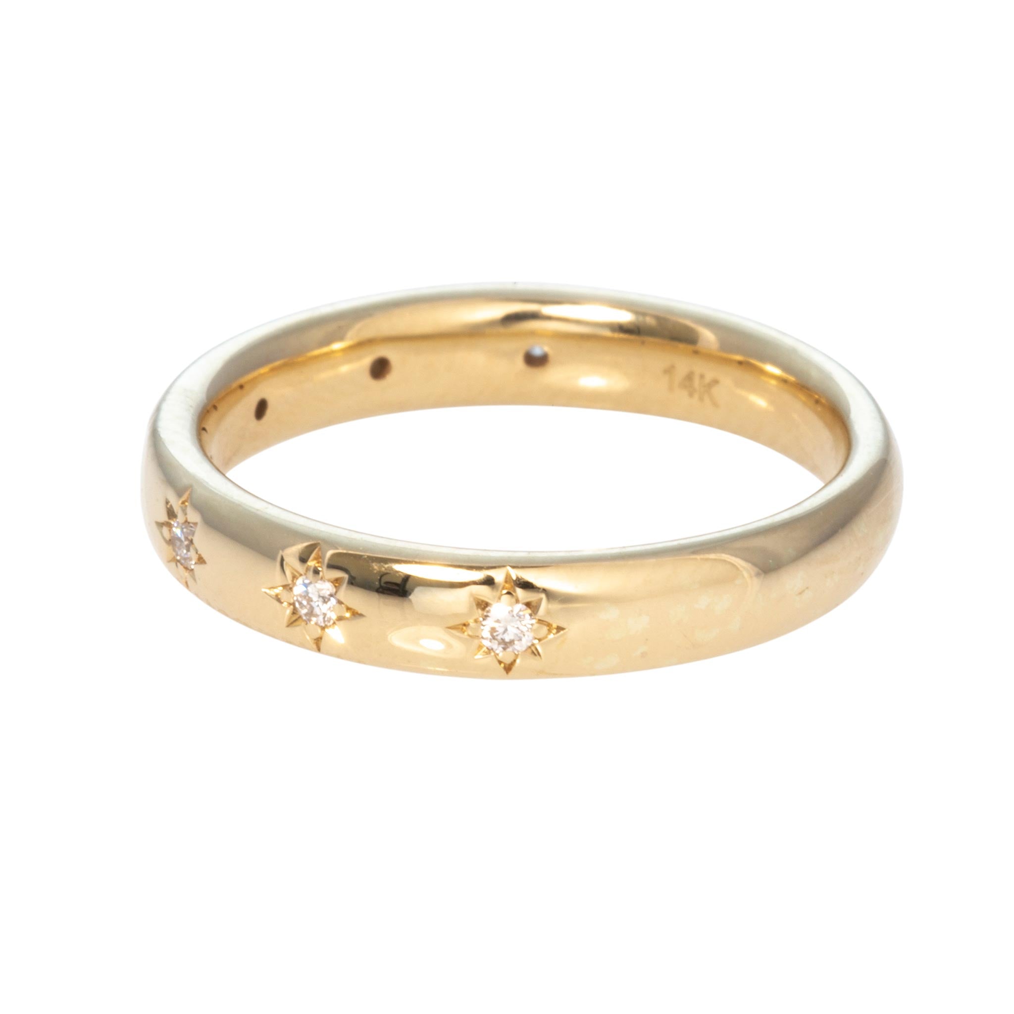 Diamond Star 14K Yellow Gold Band