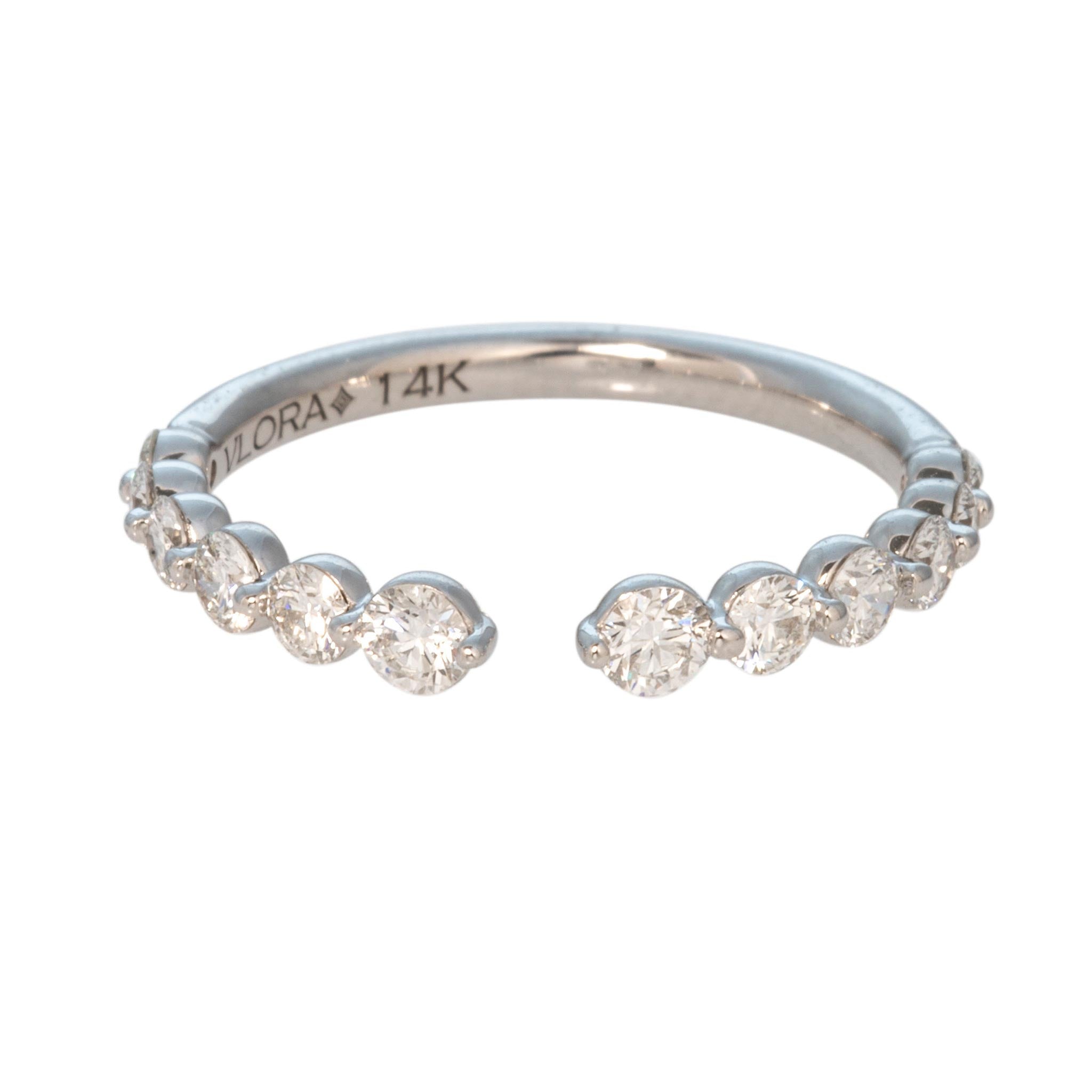 Diamond 14K White Gold Open Stackable Band