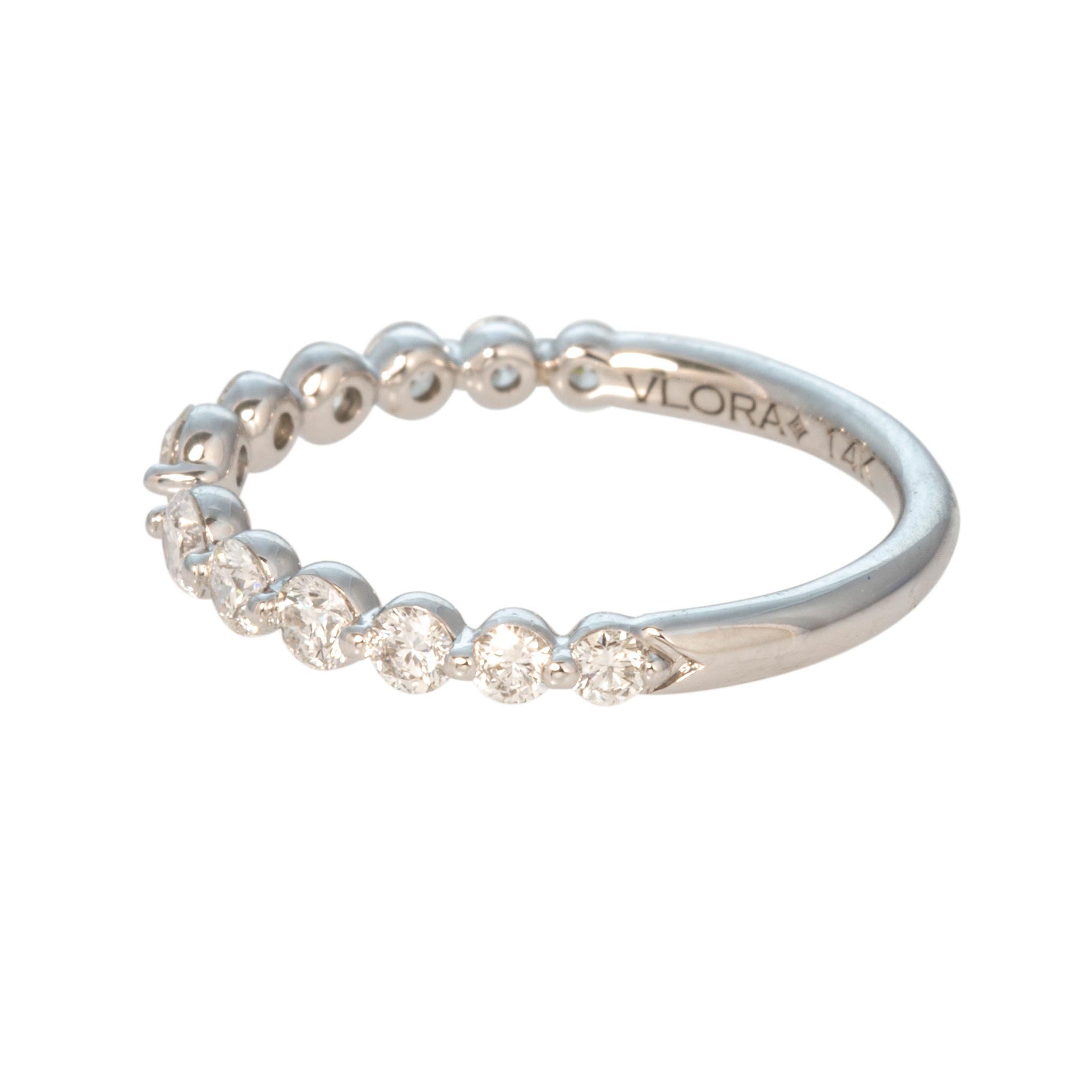 Diamond 14K White Gold Open Stackable Band