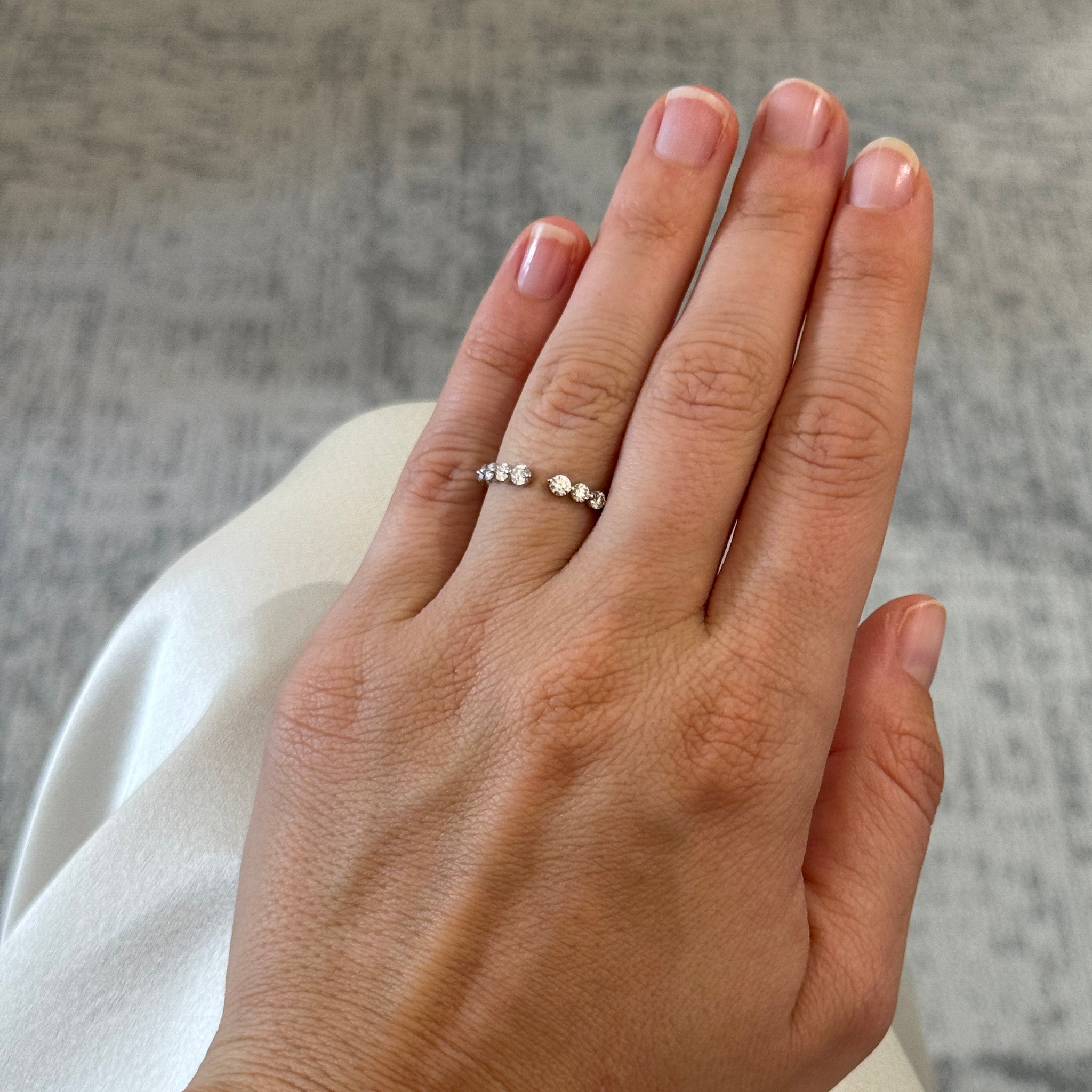 Diamond 14K White Gold Open Stackable Band