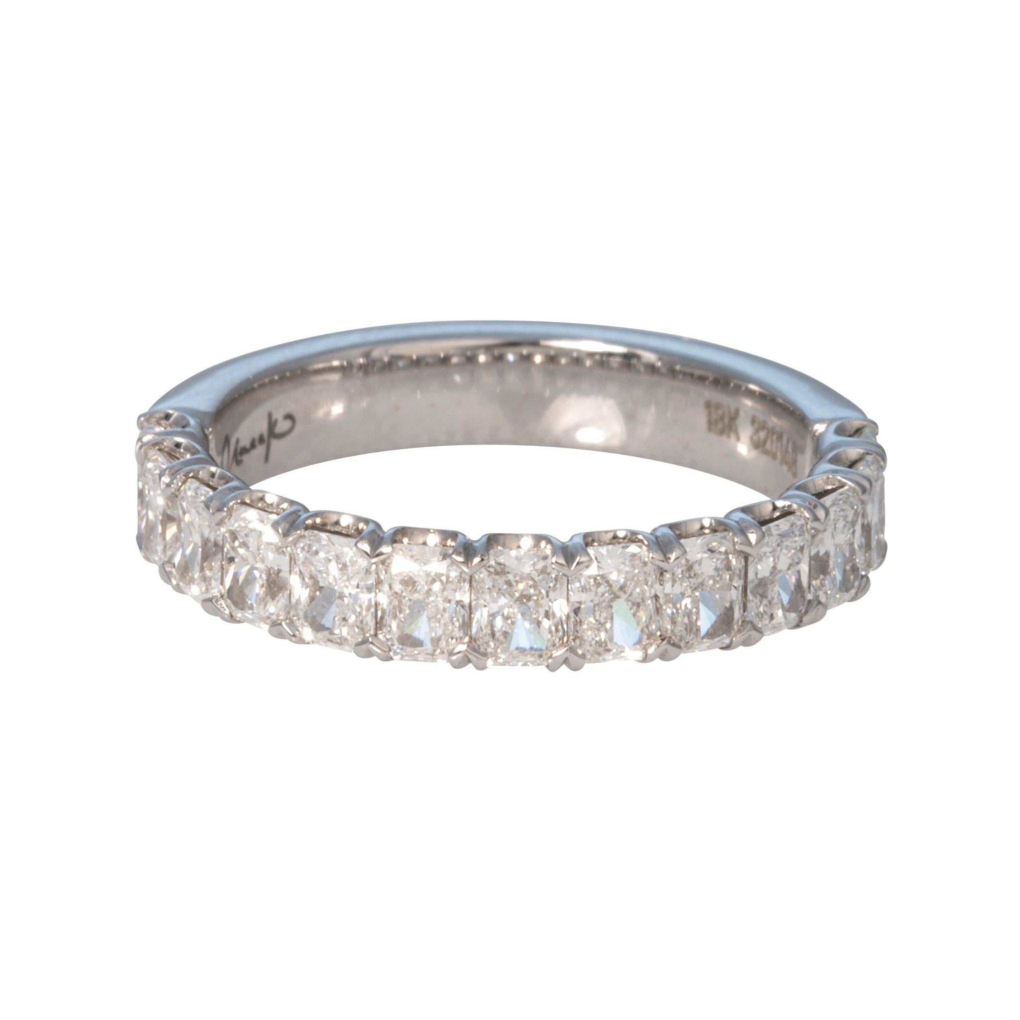 1.87ctw Radiant Diamond Halfway 18K White Gold Band