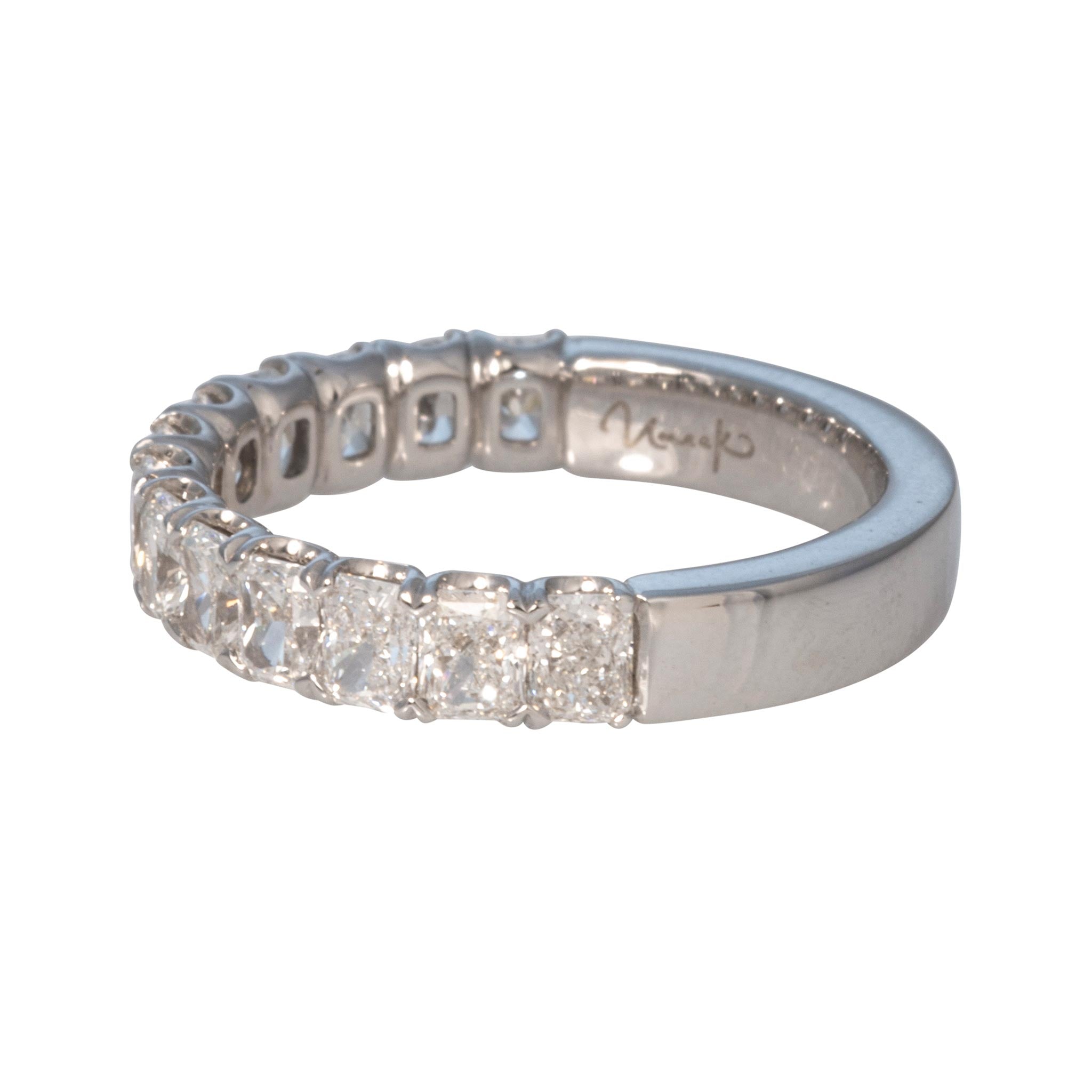 1.87ctw Radiant Diamond Halfway 18K White Gold Band