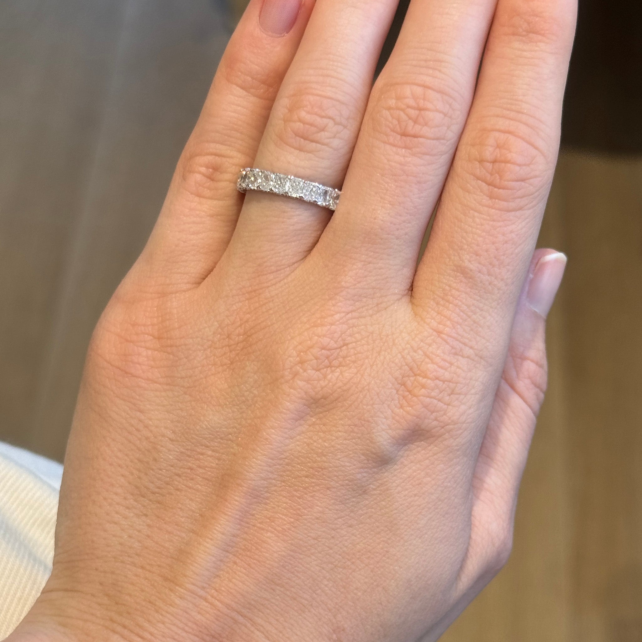 1.87ctw Radiant Diamond Halfway 18K White Gold Band