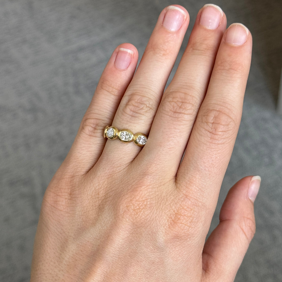 Christopher Designs 1.70ctw L’Amour Crisscut Oval Diamond Bezel Five-Stone Band