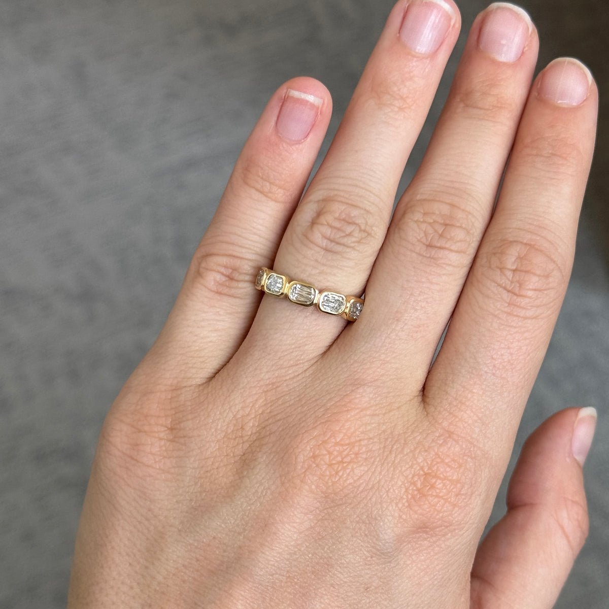 Christopher Designs 1.17ctw L’Amour Crisscut Diamond Bezel Five-Stone Band