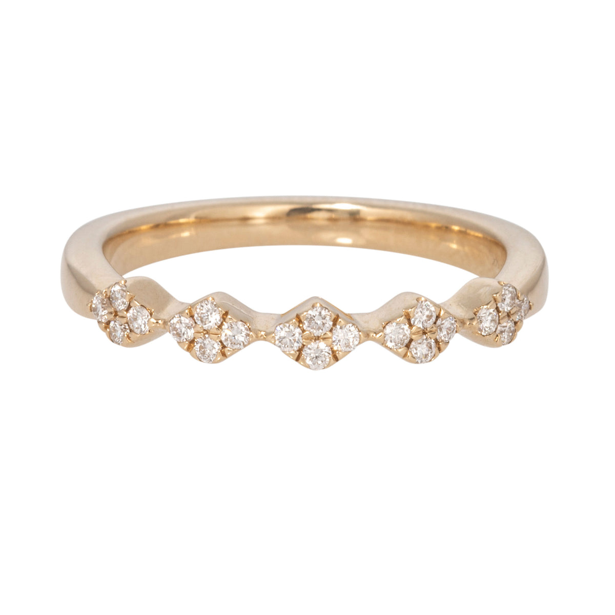 Diamond Pavé 14K Yellow Gold Stackable Band