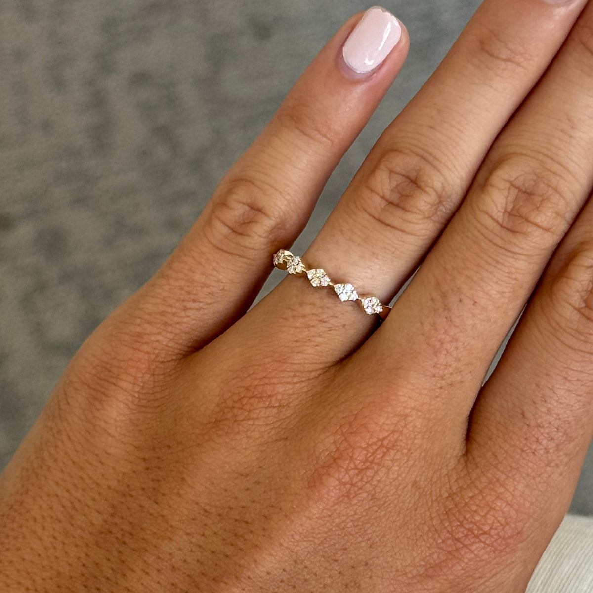 Diamond Pavé 14K Yellow Gold Stackable Band