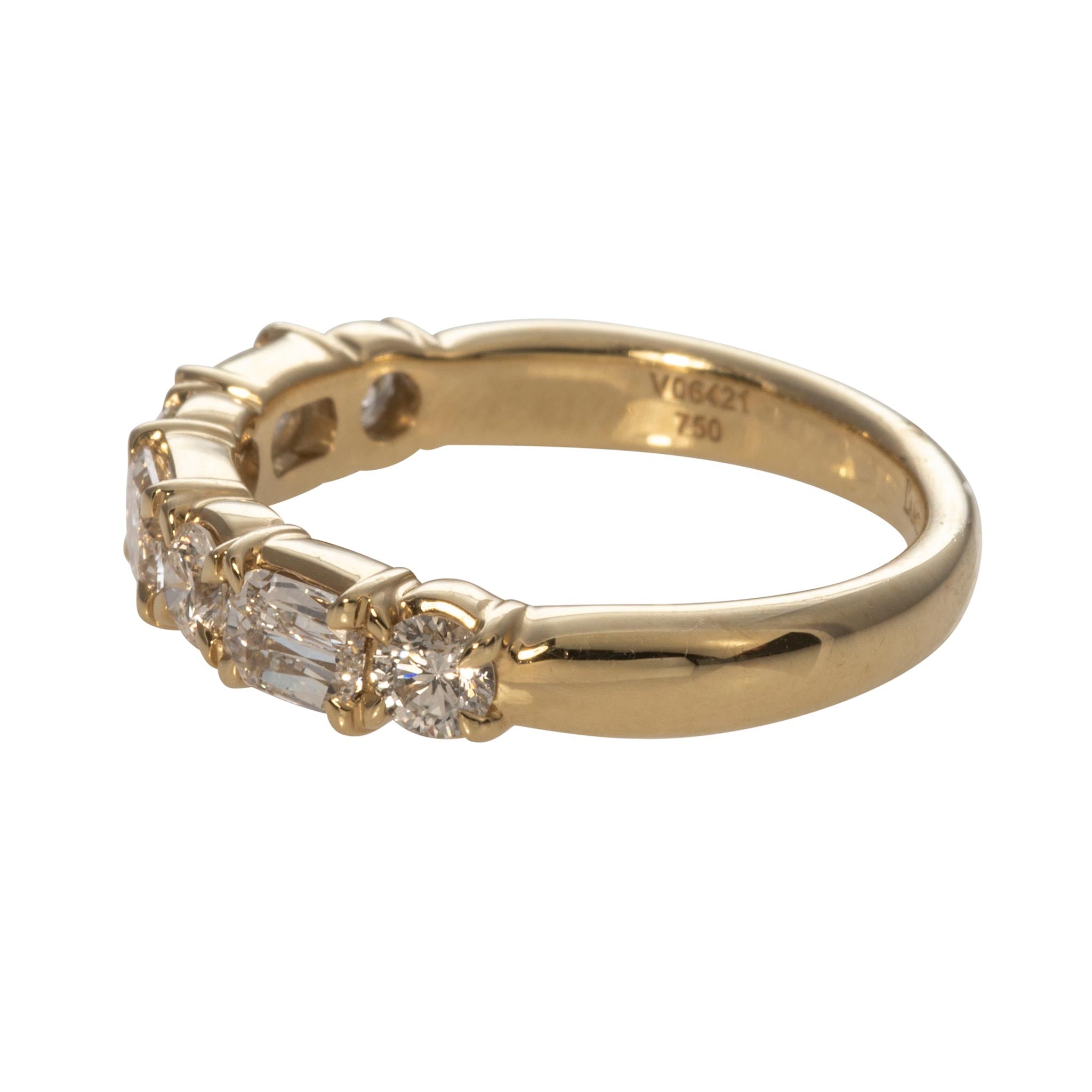 1.13ctw L’Amour Crisscut & Round Diamond 7-Stone 18K Gold Band