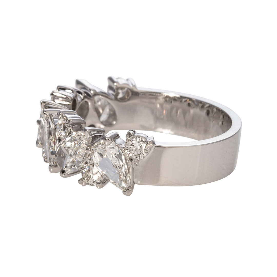 Christopher Designs L’Amour Crisscut Pear Diamond Anniversary Ring