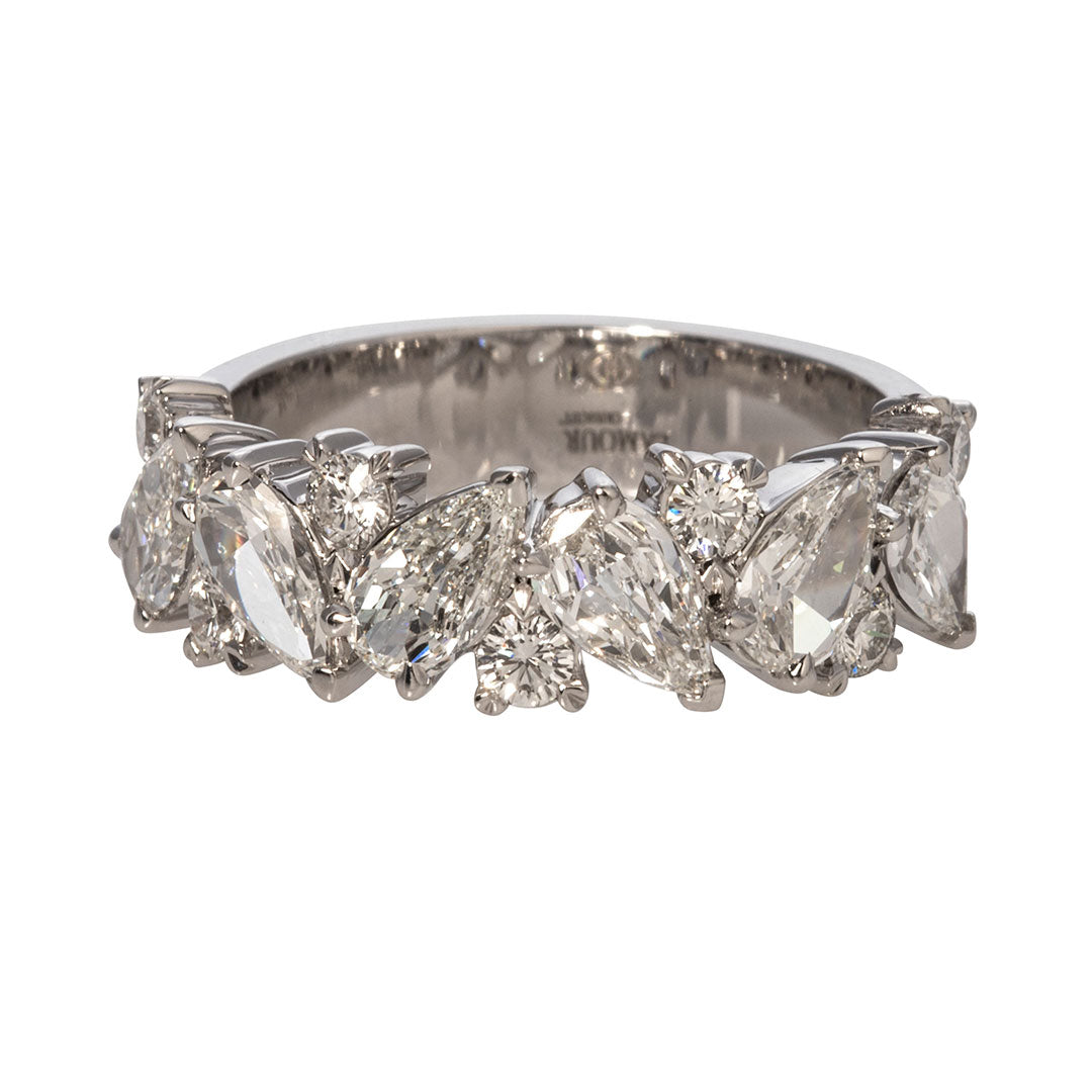 Christopher Designs L’Amour Crisscut Pear Diamond Anniversary Ring