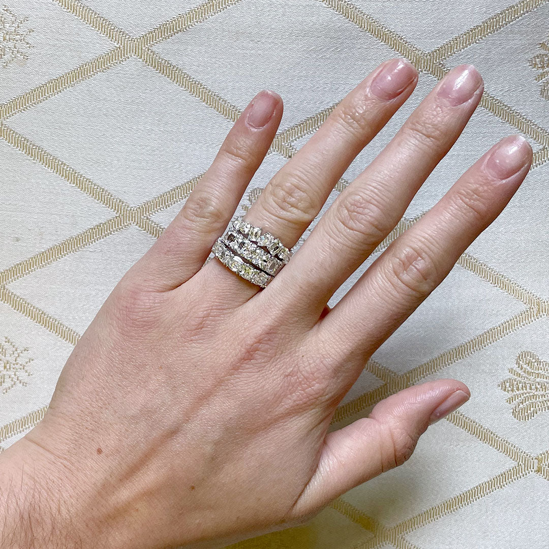 2.2 carat Radiant Cut Lab Diamond 7-Stone Ring | Lauren B Jewelry