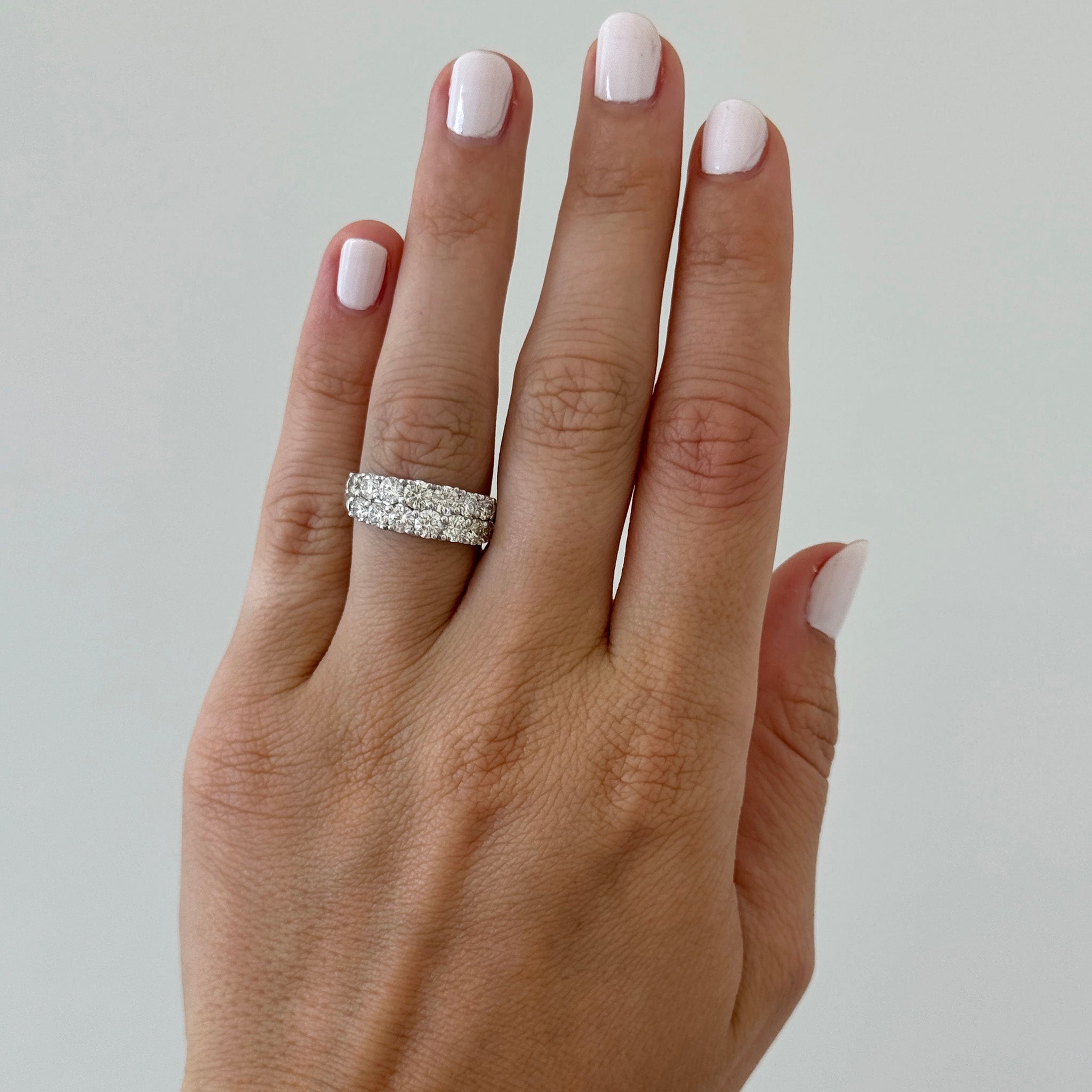 2ctw Diamond Pavé Two-Row Halfway 14K White Gold Band