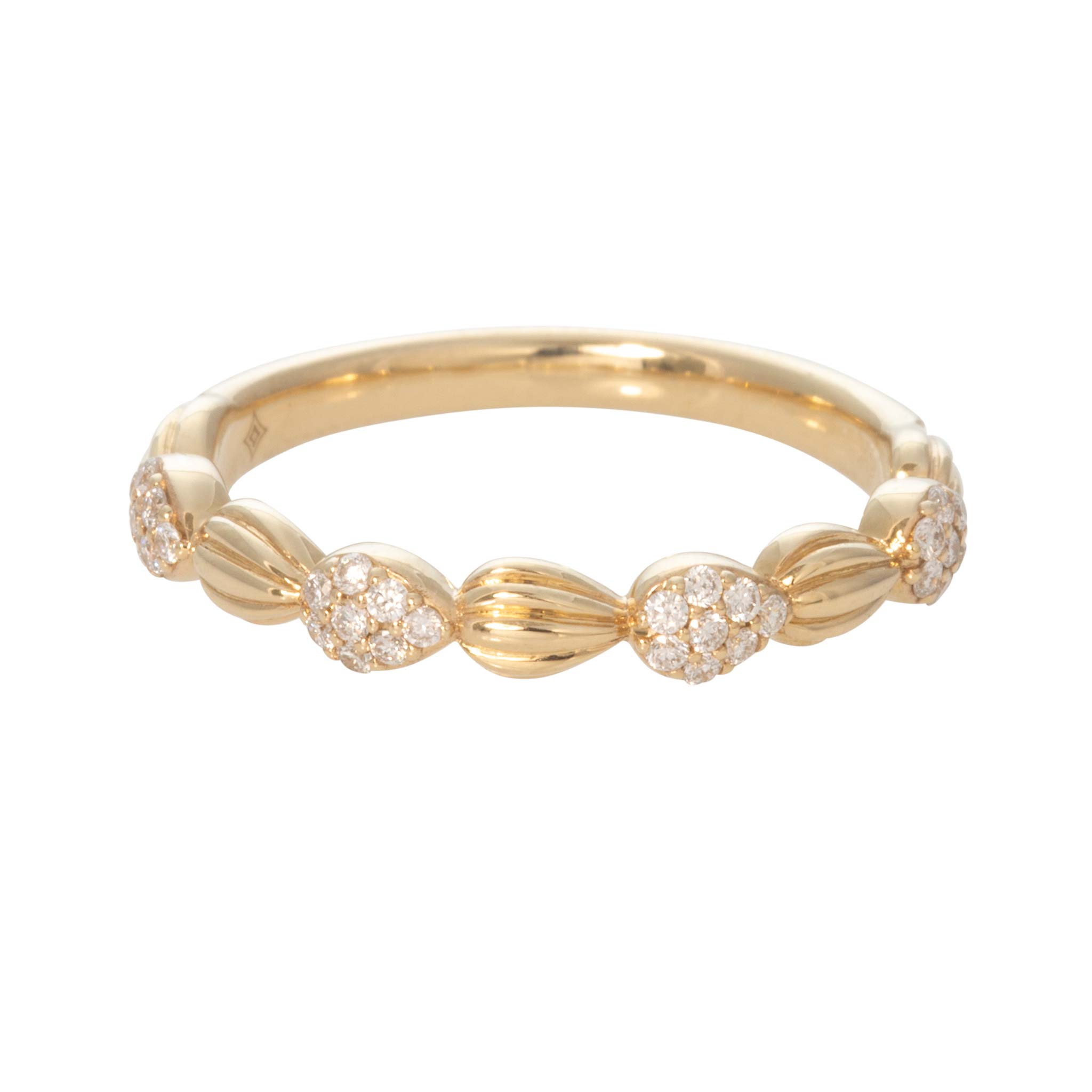 Diamond Pavé Madeleine 14K Yellow Gold Ring