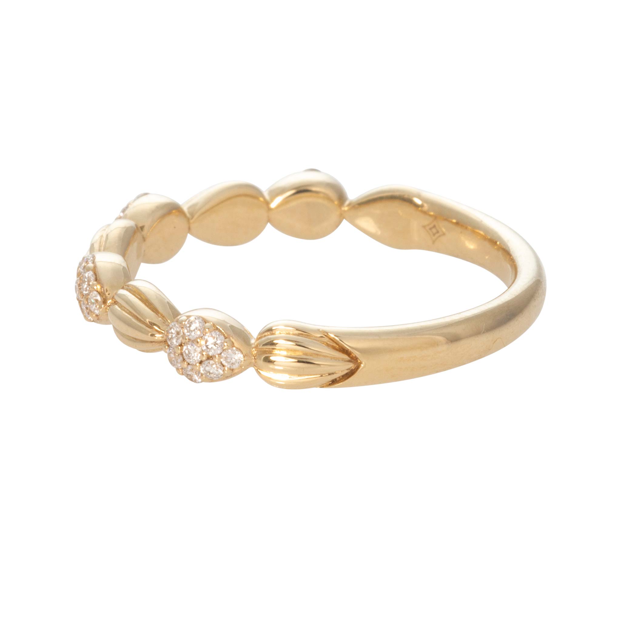 Diamond Pavé Madeleine 14K Yellow Gold Ring