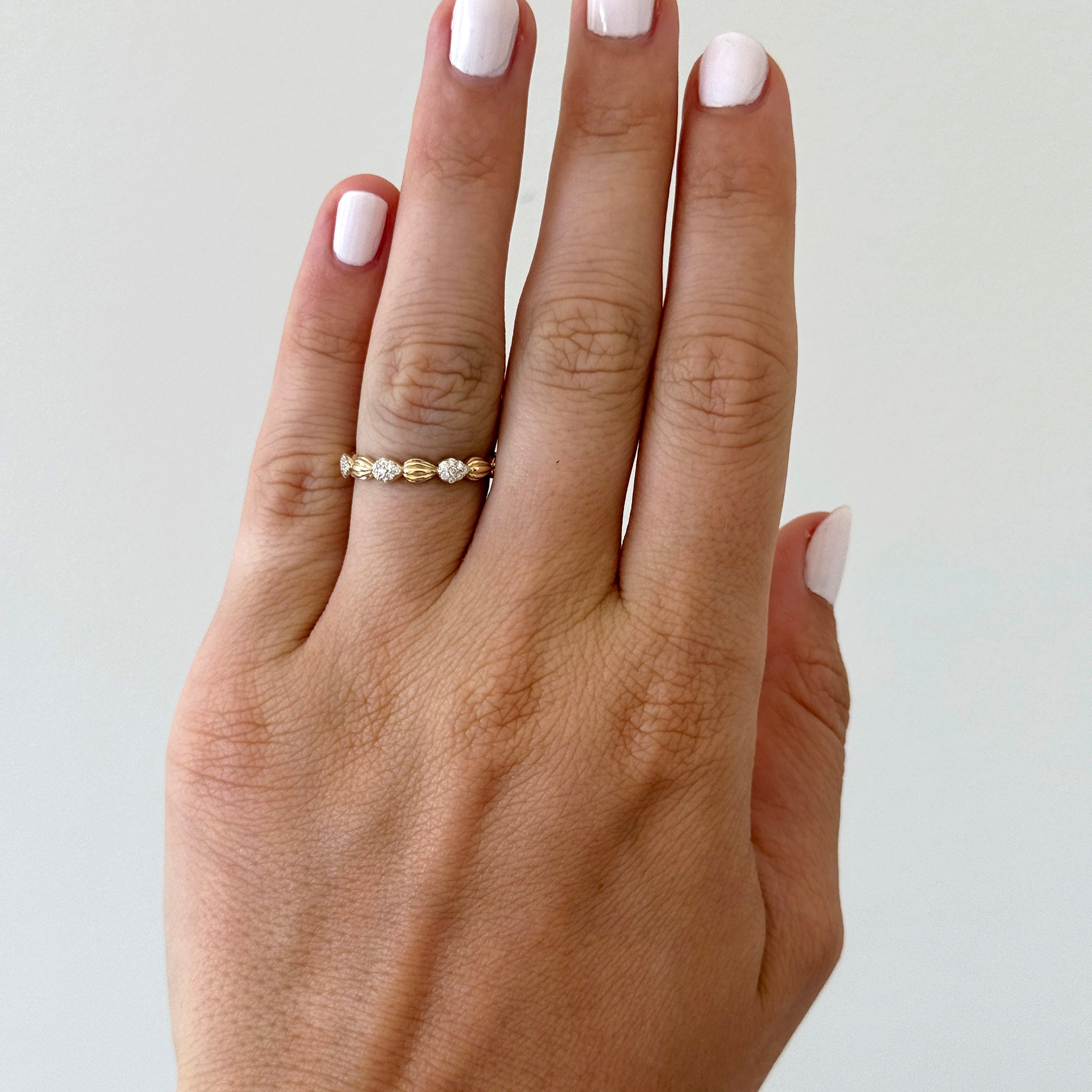 Diamond Pavé Madeleine 14K Yellow Gold Ring