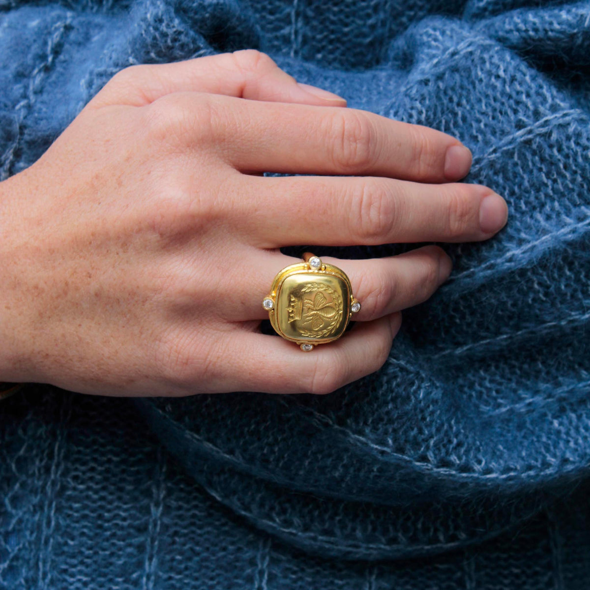 Elizabeth Locke 'Queen Bee' Diamond Ring
