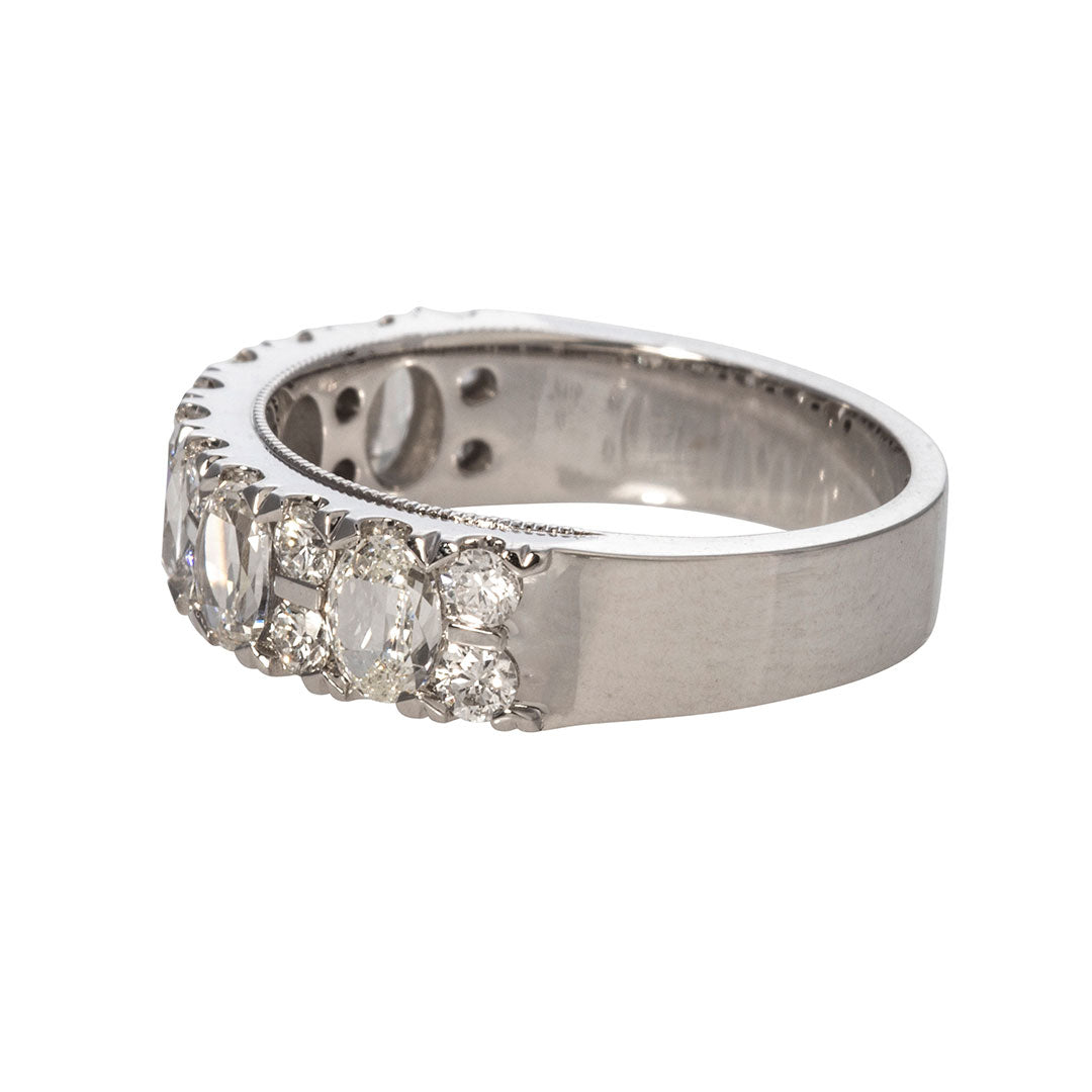 Christopher Designs L’Amour Crisscut Oval Diamond Anniversary Ring