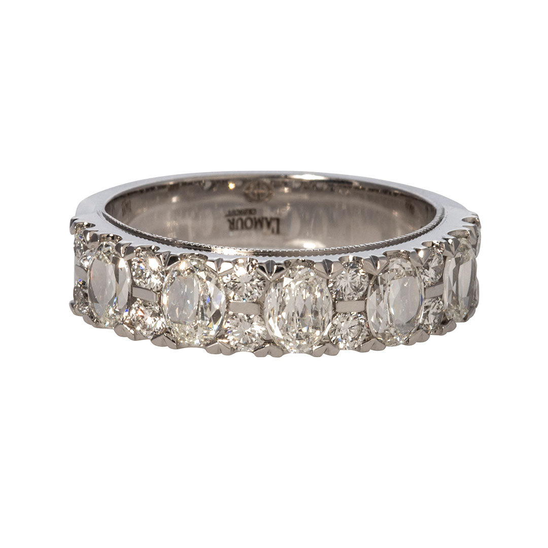 Christopher Designs L’Amour Crisscut Oval Diamond Anniversary Ring