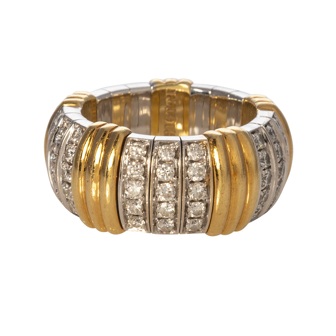 Estate Picchiotti Round Diamond 18K Gold Xpandable Ring