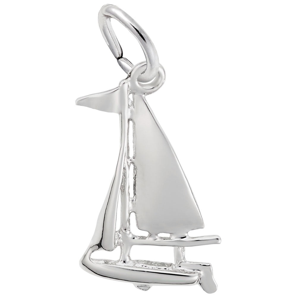 Sterling Silver Small Sloop Sailboat Charm
