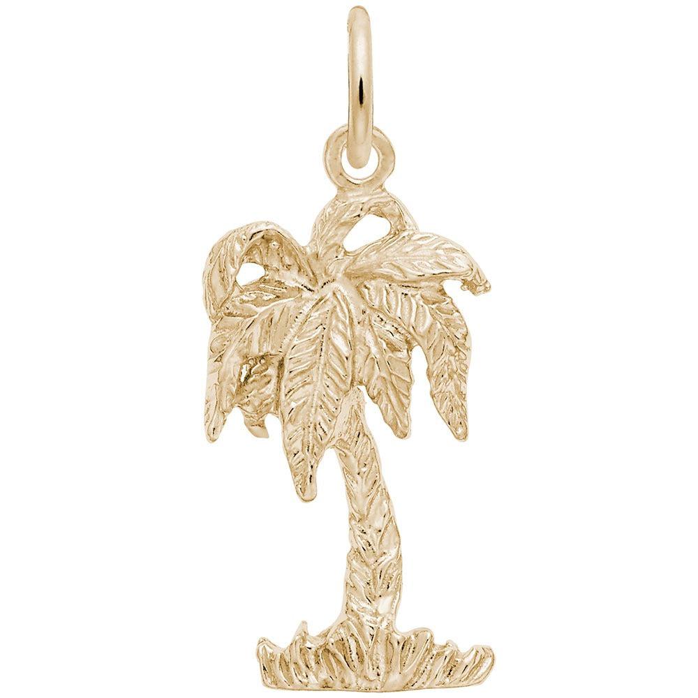 14K Yellow Gold Palm Tree Charm