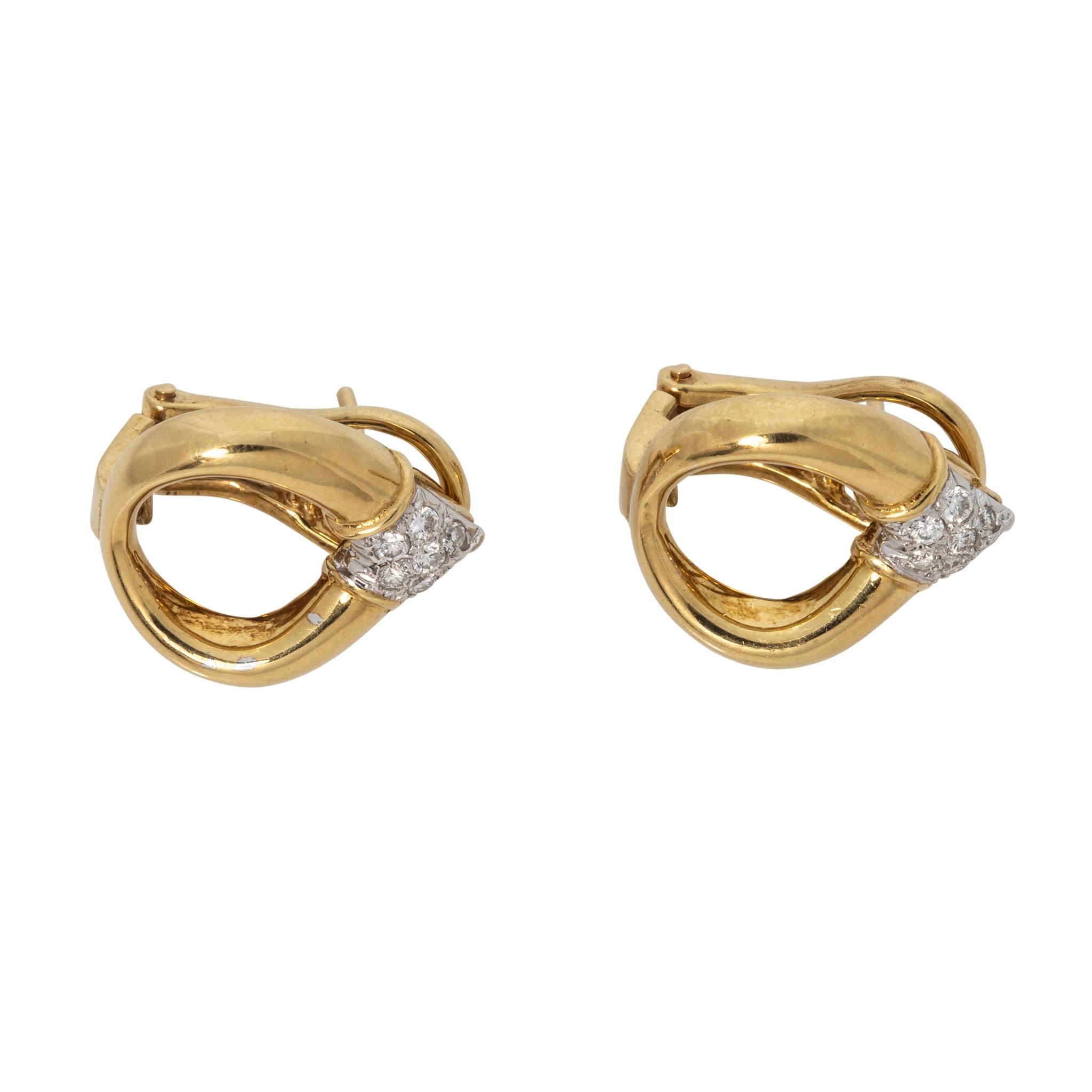 Vintage Diamond Pavé 18K Gold Removable Drop Earrings