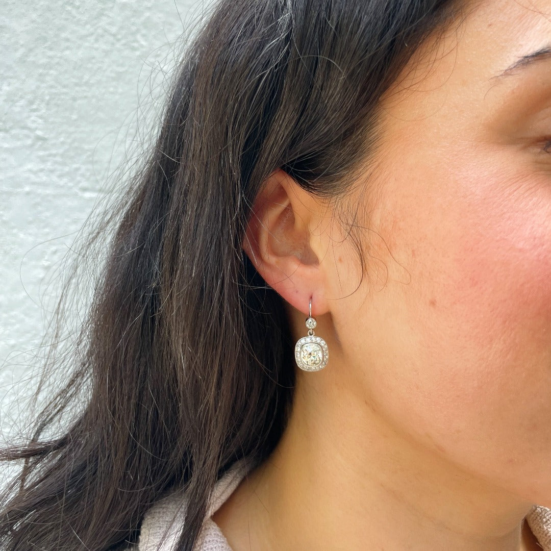 Earrings for women 1 Pair of Silver-white Copper Plated Platinum Earrings  Ear with Rice Flower Pattern for Women Girls - Walmart.com