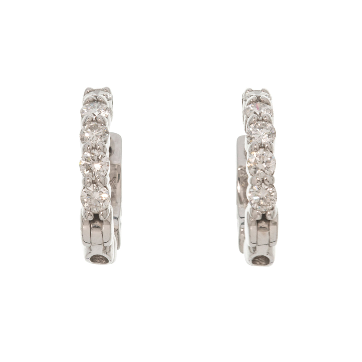 .50ctw Diamond 14K White Gold Huggie Earrings