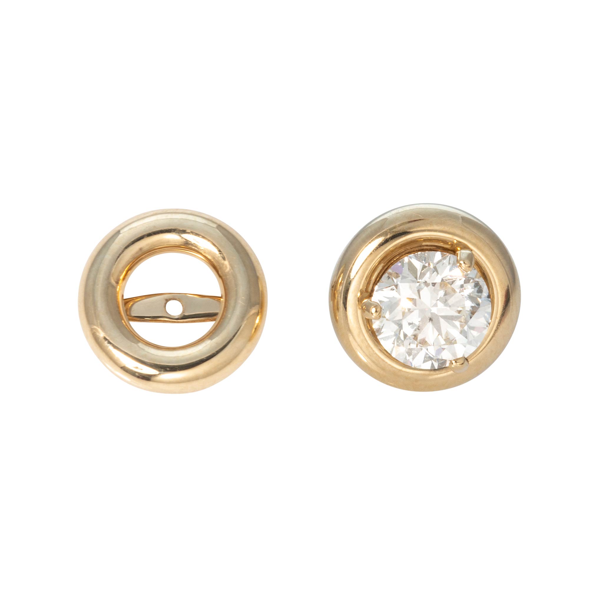 14K Yellow Gold Bezel Earring Jackets