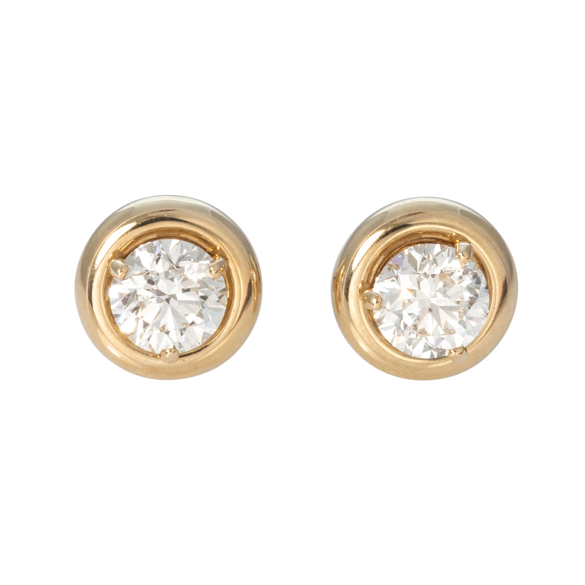 2ctw Diamond 14K Gold Martini Stud Earrings with Bezel Jackets