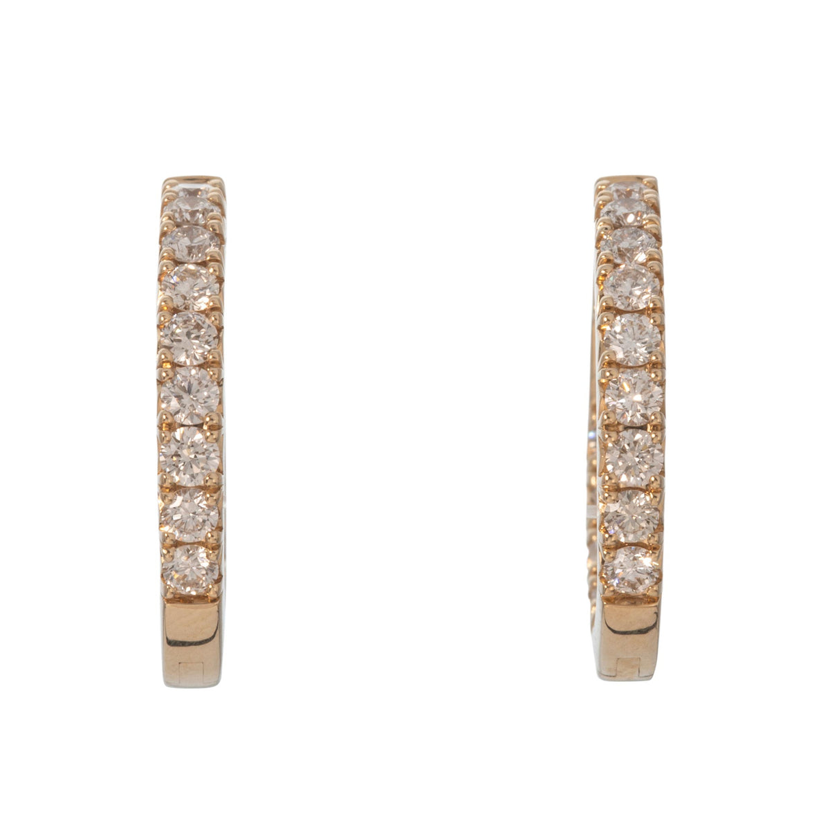 1ctw Diamond Inside-Out 14K Yellow Gold Hoop Earrings