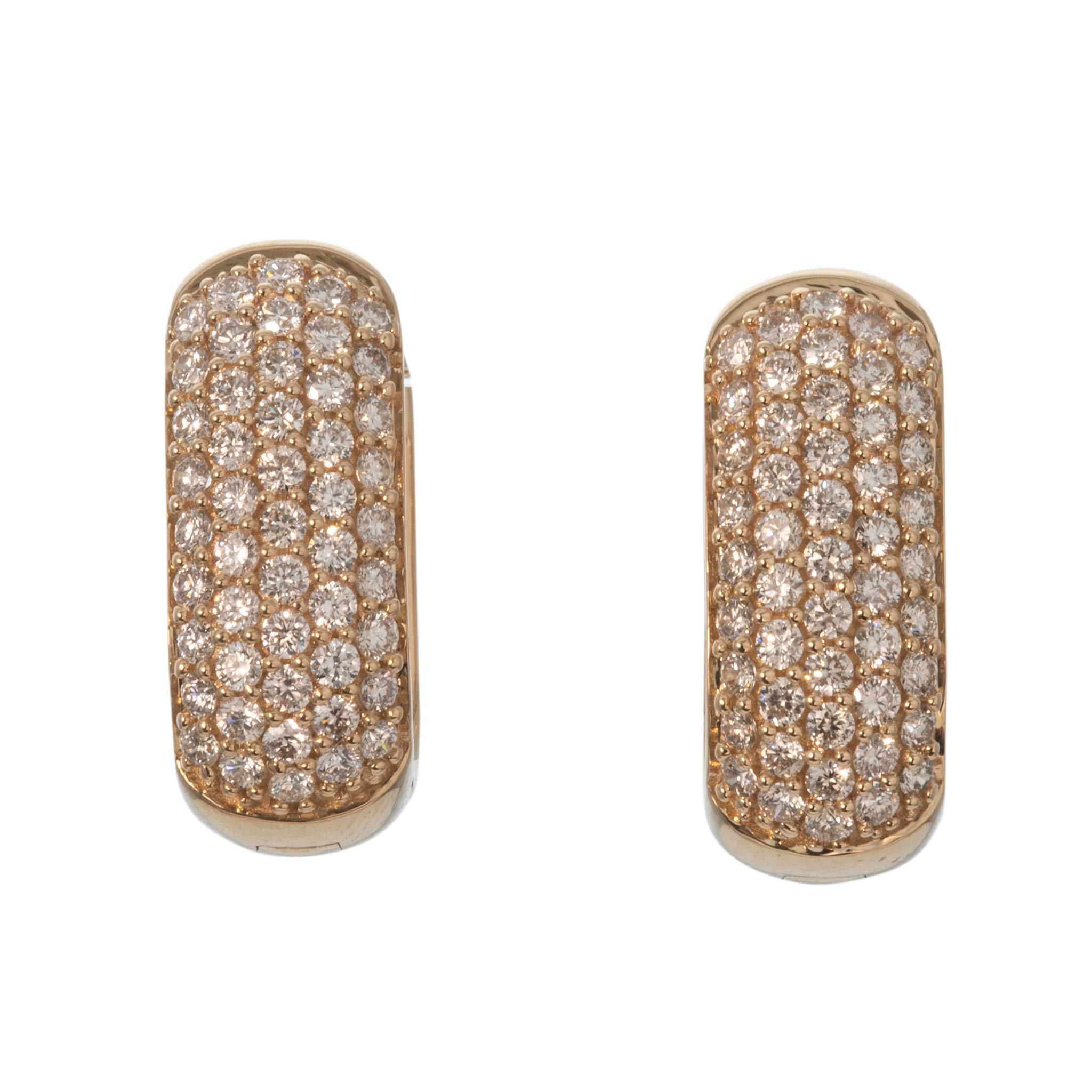 1ctw Diamond Pavé 14K Yellow Gold Oval Huggie Earrings