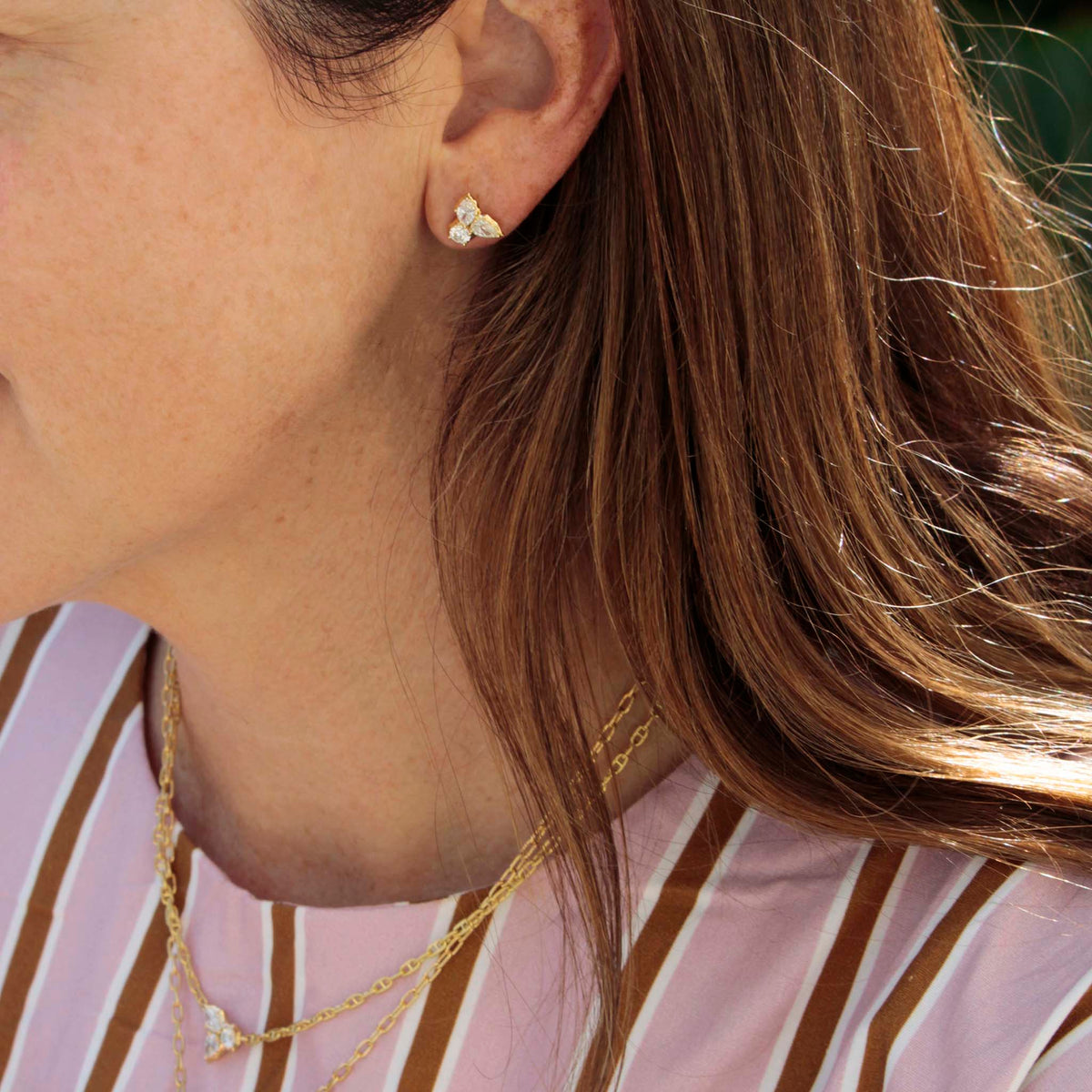 Jade Trau Poppy Cluster Stud Earrings