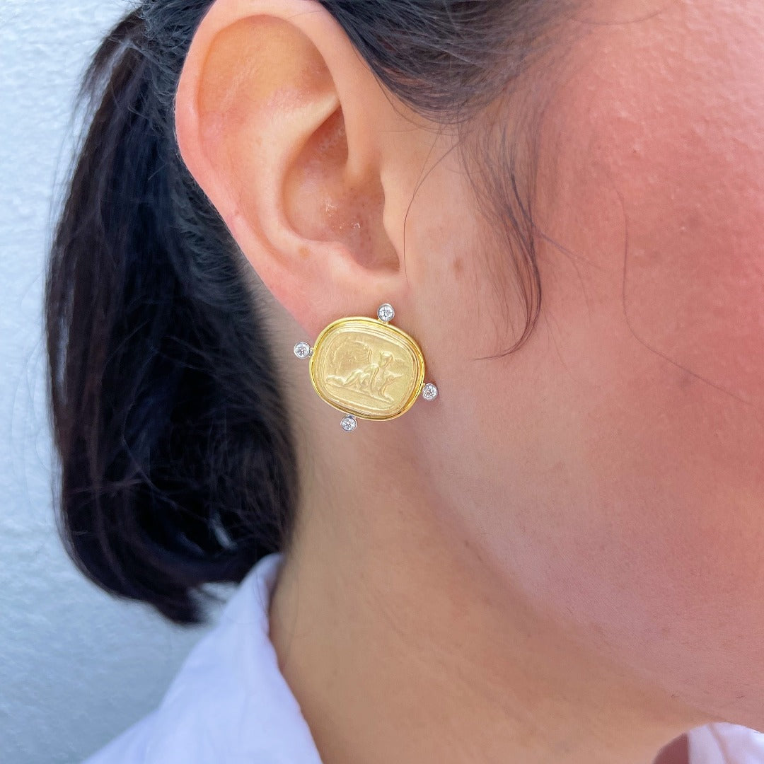 Mazza Diamond “Roma” 14K Yellow Gold Earrings