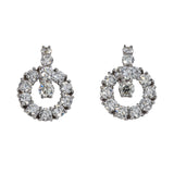 3ct Diamond 18K White Gold Circle Drop Earrings