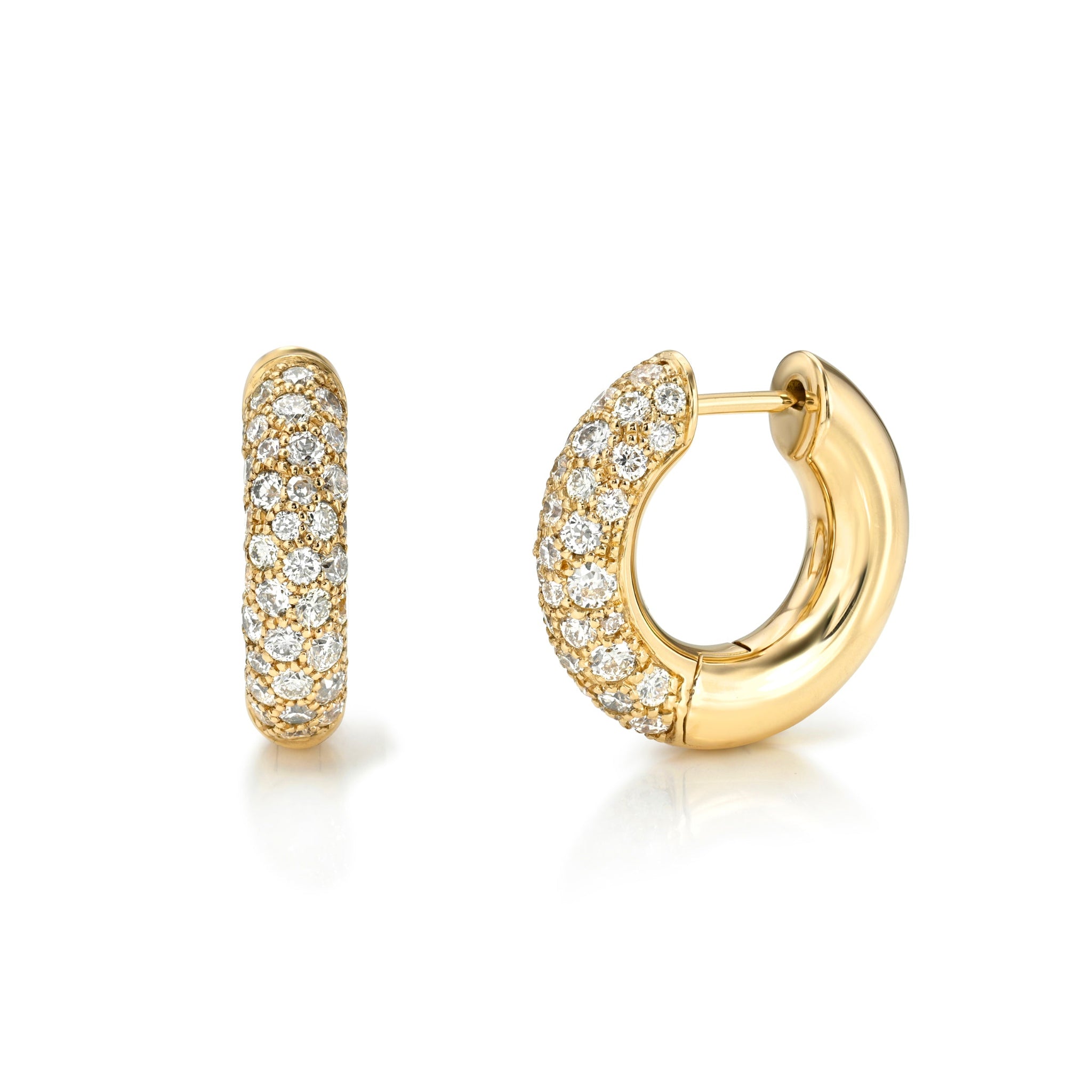 Single Stone Leda Cobblestone Huggie Earrings