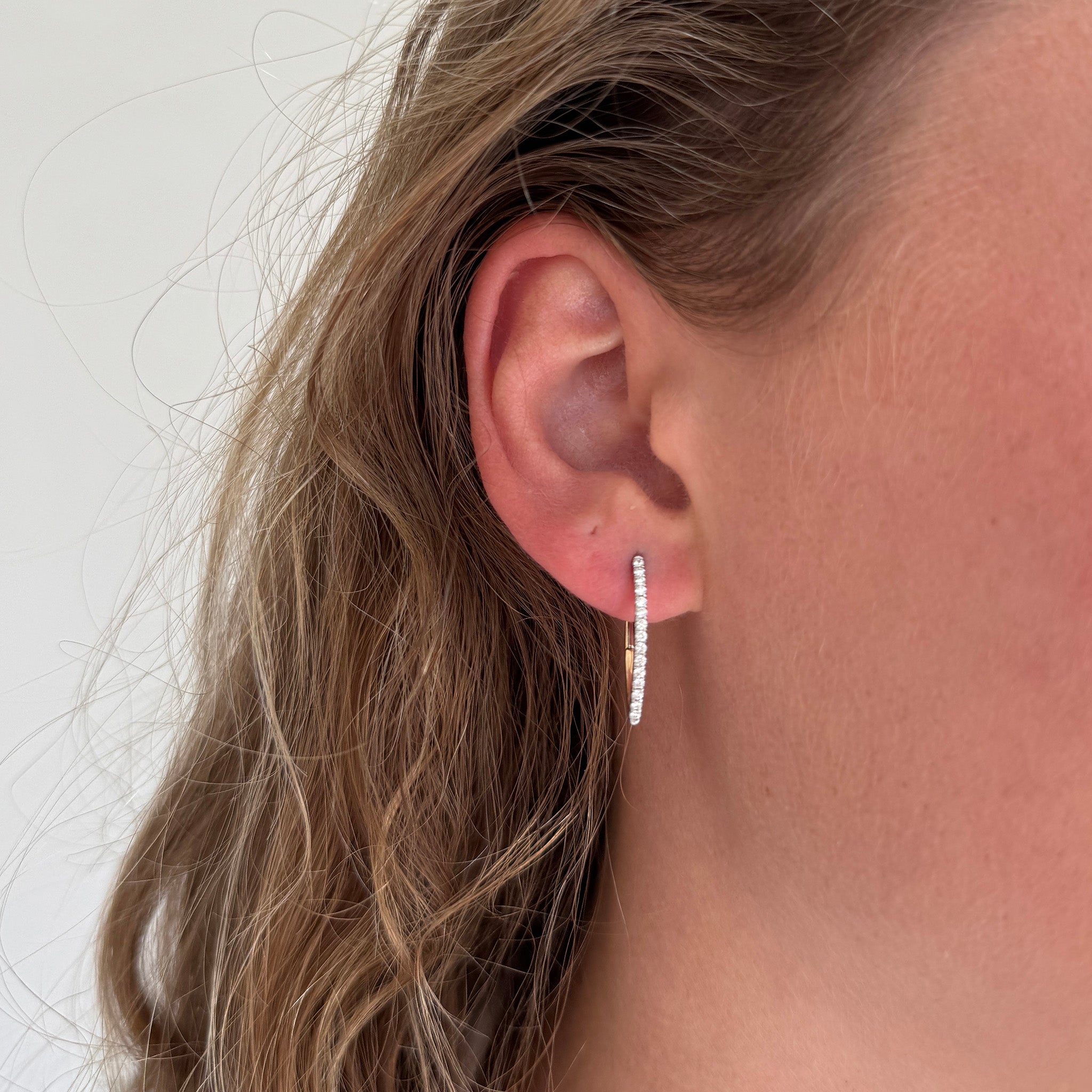 .24ctw Diamond Pavé 14K Gold Marquise Hoop Earrings