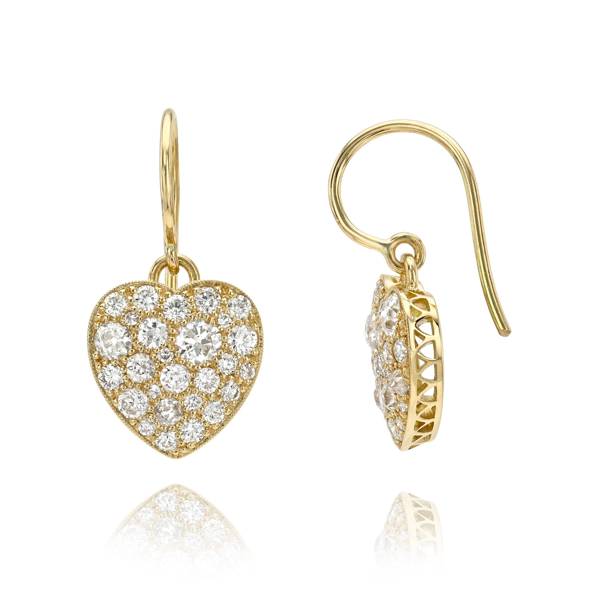 Single Stone Rose Drop Earrings