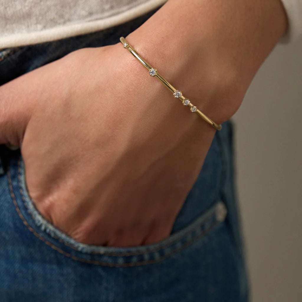 Jade Trau Constellation Diamond Plié Bangle