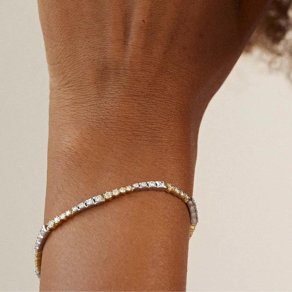 Jade Trau Harlow Two-Tone Diamond Tennis Bracelet