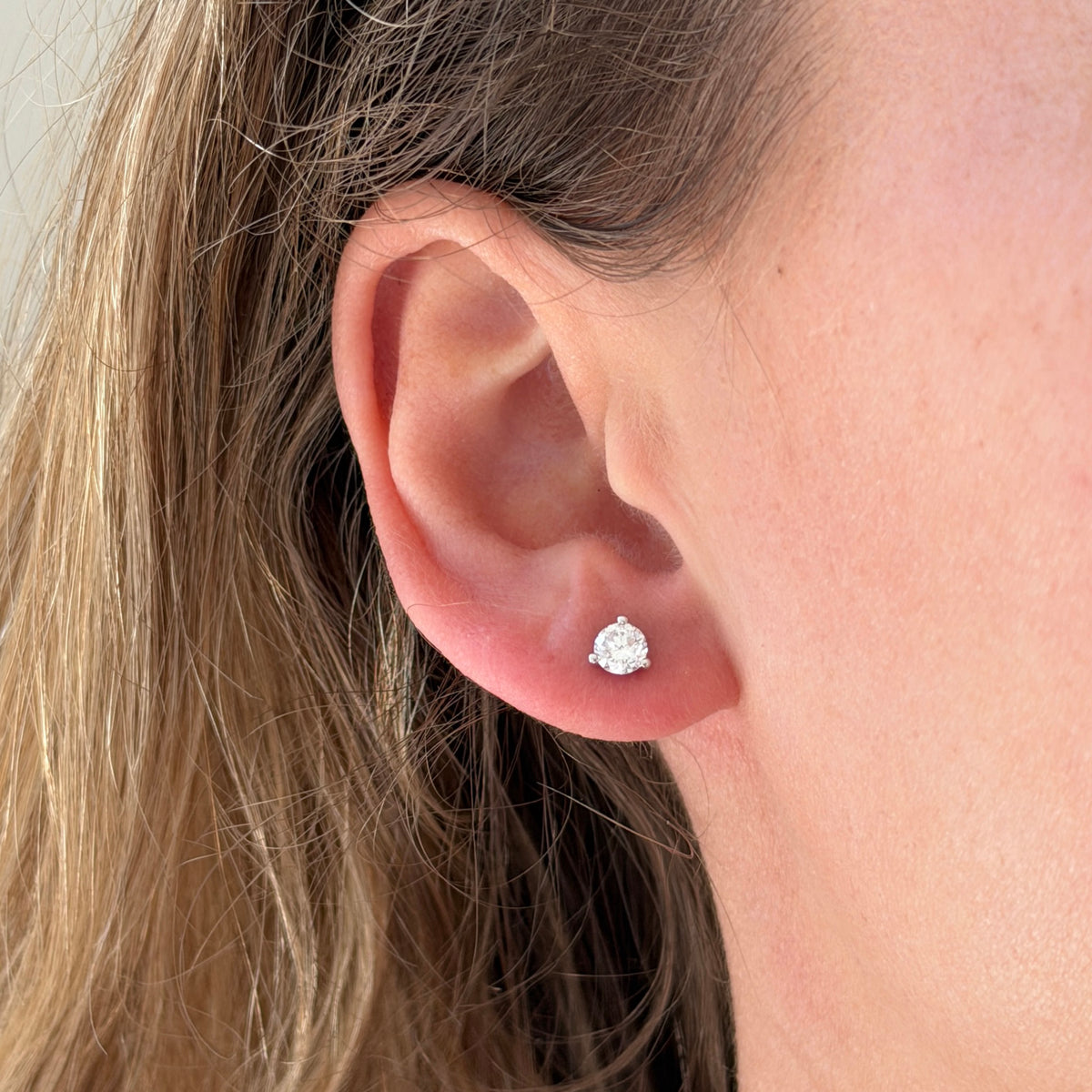 .70ctw Round Brilliant Diamond 14K Gold Martini Stud Earrings