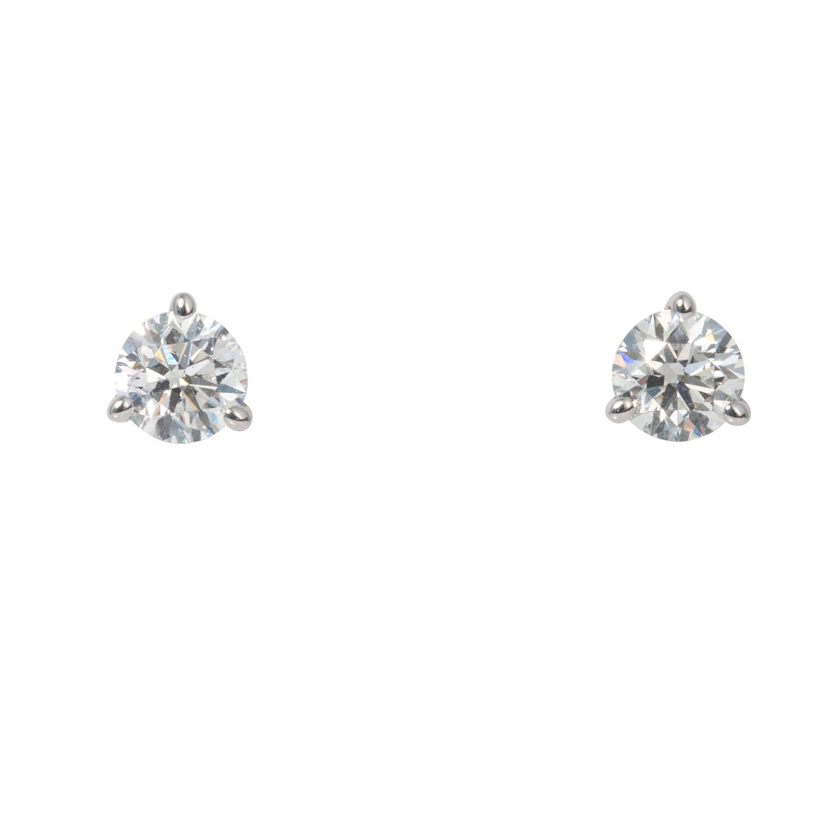 1.02ctw Round Brilliant Diamond 14K Gold Martini Stud Earrings