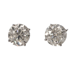4ct Round Diamond 14K White Gold Stud Earrings