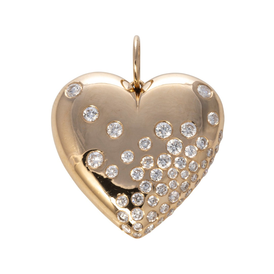 Diamond 14K Yellow Gold Heart Pendant