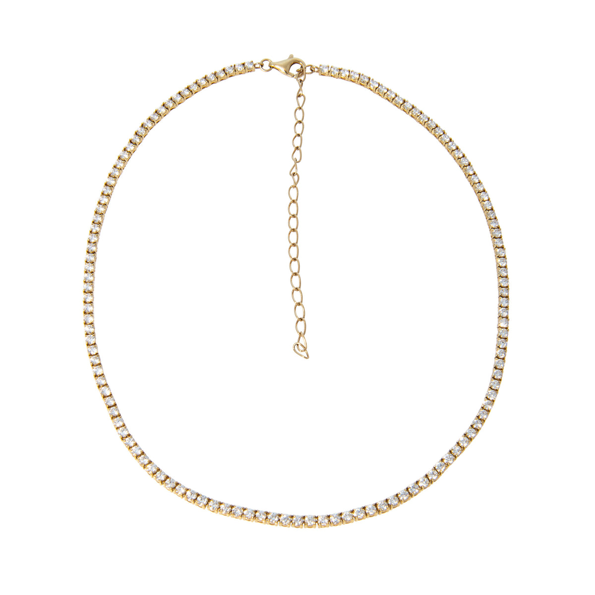 4.86ctw Diamond Four-Prong 18K Yellow Gold Tennis Necklace 13-16"
