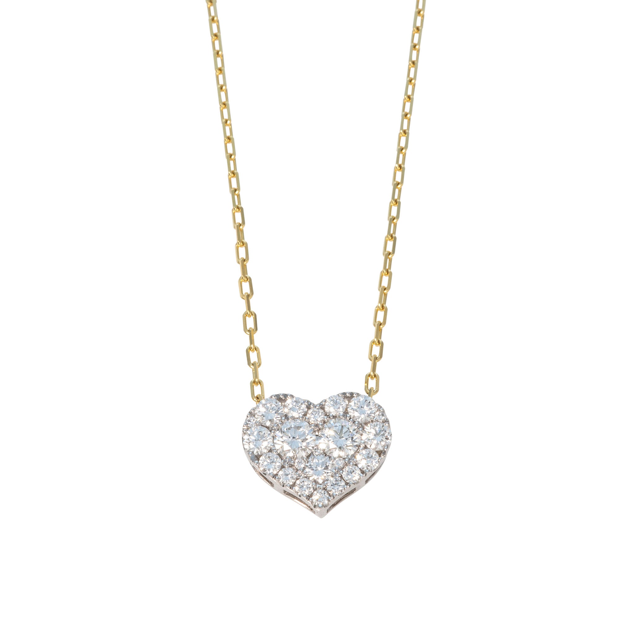 Diamond Pavé Heart 14K Gold Necklace