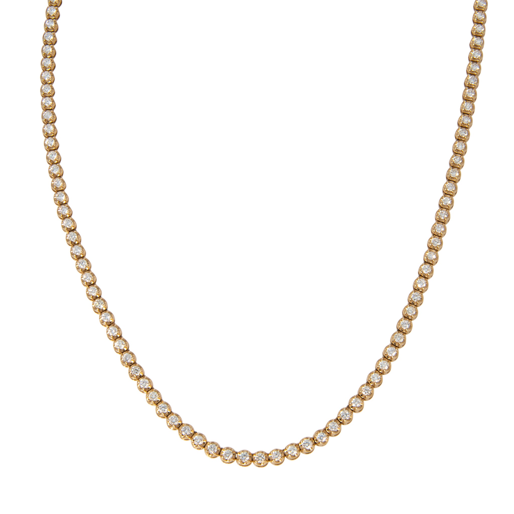 4.14ctw Diamond 14K Yellow Gold Tennis Necklace 17"